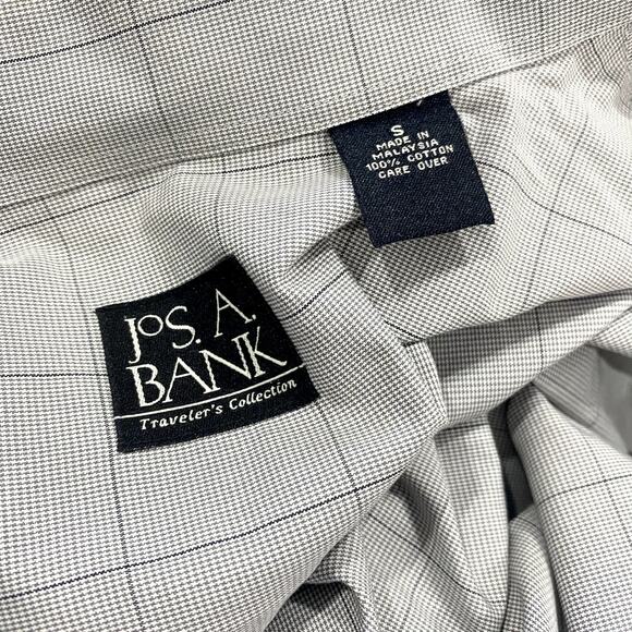 Jos A Bank Gray Button up Dress Shirt 100% Cotton Size S - Picture 7 of 7